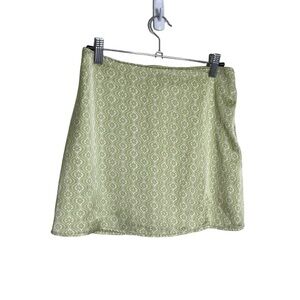 Hollister Light Green Patterned High Rise Mini Skirt XS